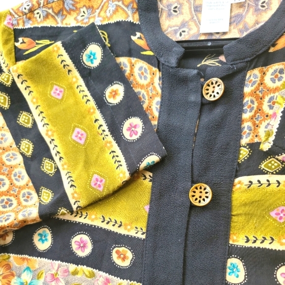 **VINTAGE** COLDWATER CREEK Floral 3/4length sleeve top/jacket/blouse‎ - Picture 5 of 7